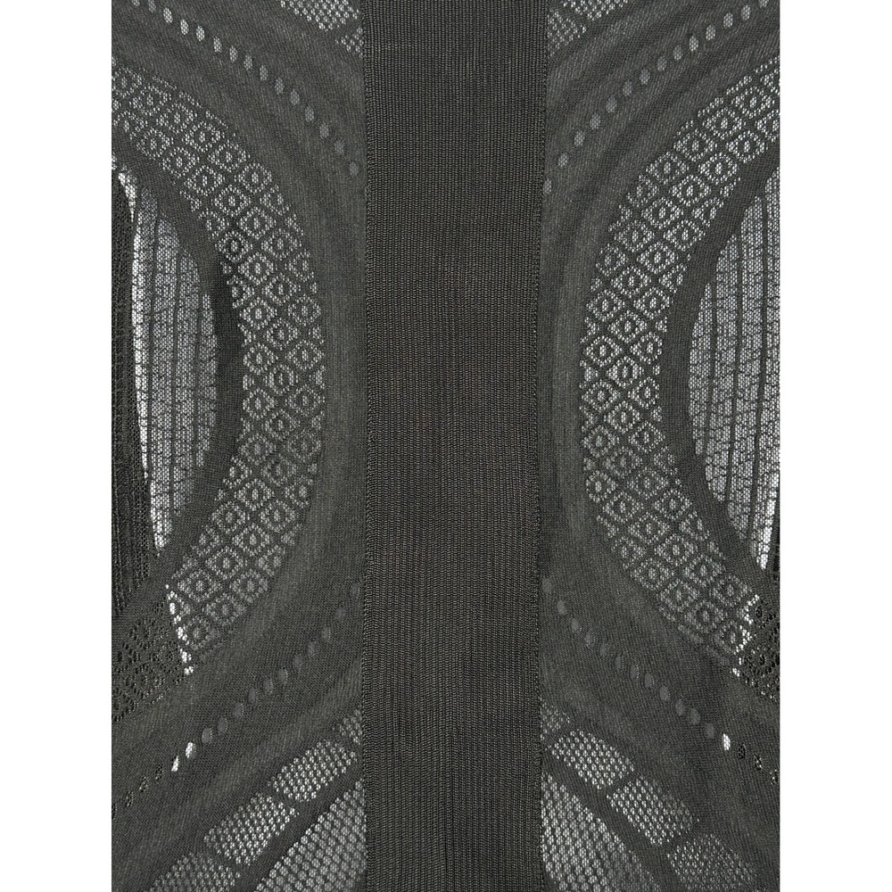 VTG Cache Cardigan Medium Black Sheer Lace Mesh V-Neck Button Front L/S Y2K 90s - Picture 6 of 8